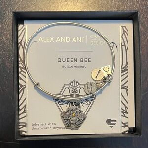 Alex and Ani Silver Queen Bee Charm Bracelet